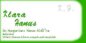 klara hanus business card